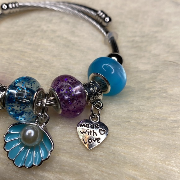 Soft Cable stretch charm bracelet silver - Picture 4 of 6